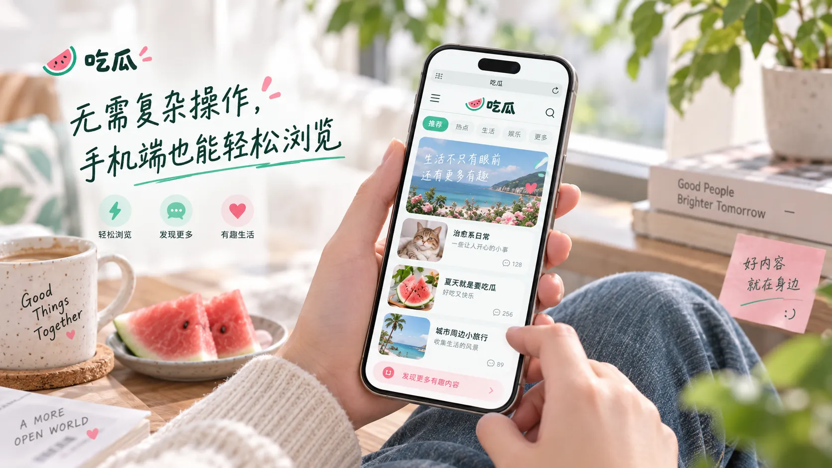 小屏内容流视觉示意